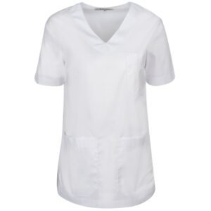 Μπλούζα ιατρική γυναικεία με V σε λευκό