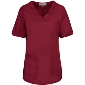 Ιατρική μπλούζα με V μπροστά σε μπορντό