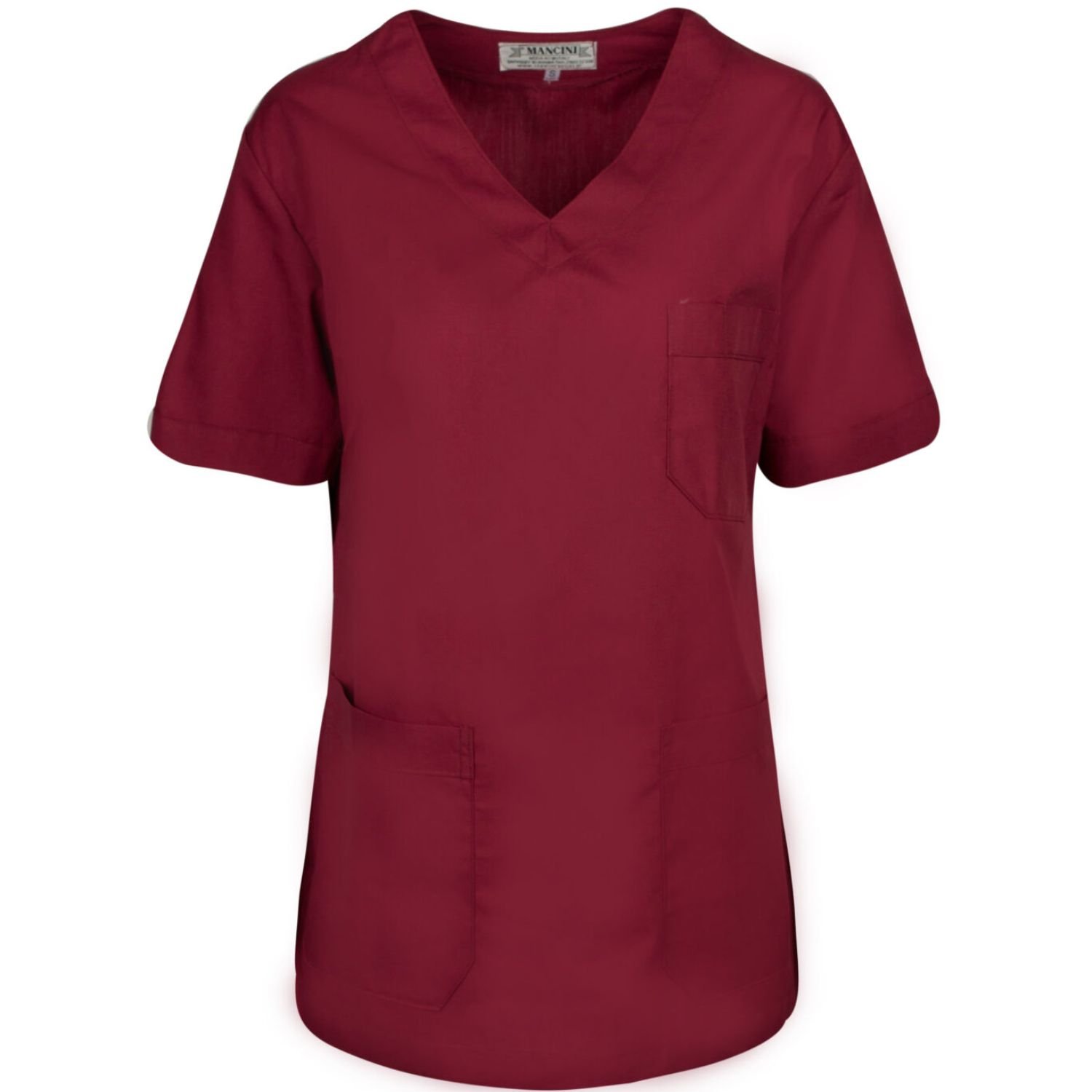 Ιατρική μπλούζα με V μπροστά σε μπορντό