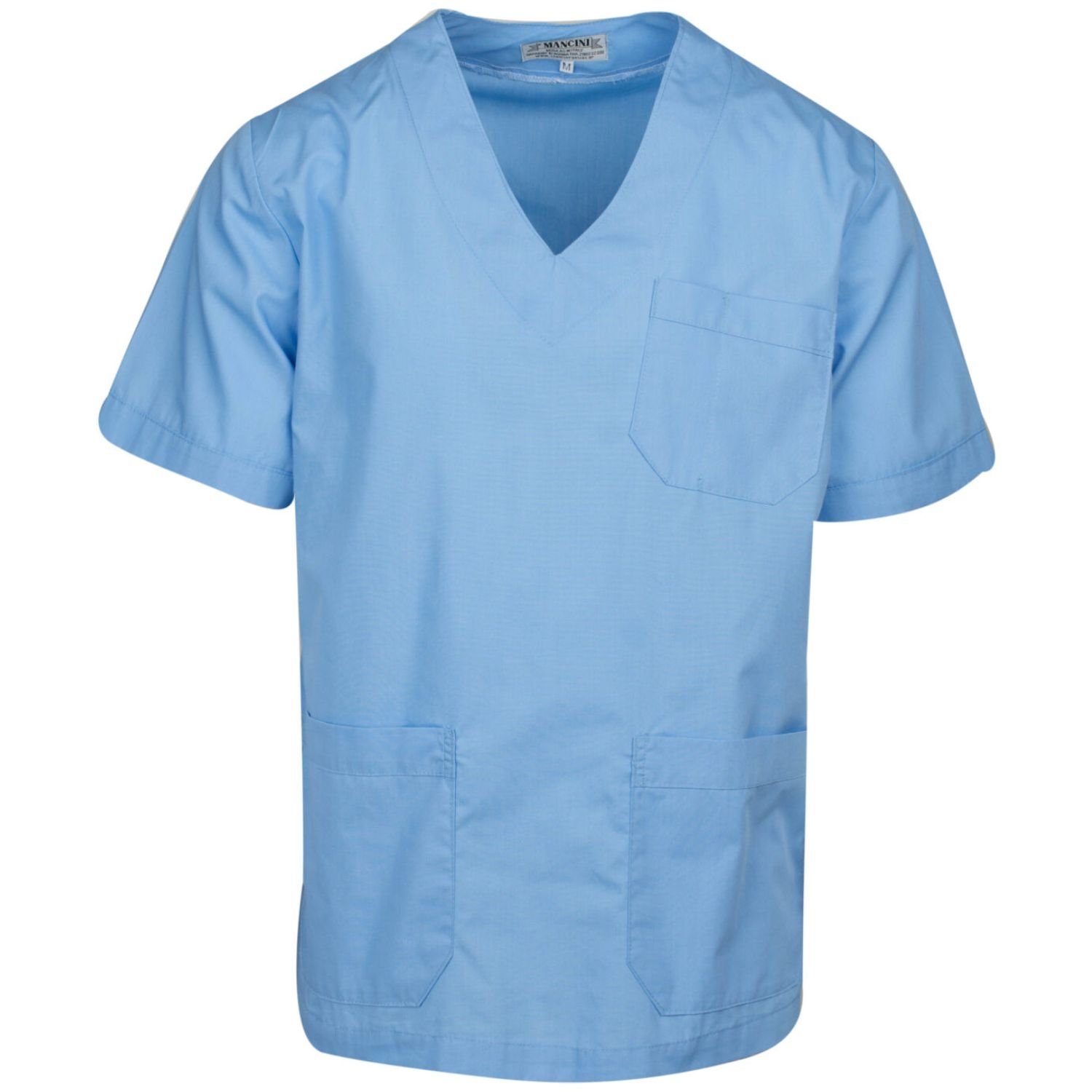 Ιατρική μπλούζα με V μπροστά σε σιέλ