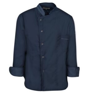 Σακάκι σεφ μπλε σκούρο με ριγέ γιακά