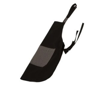 Ποδιά κοντή στρογγυλή μαύρη με ριγέ τσέπη