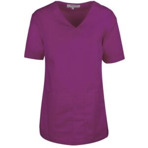 Ιατρική μπλούζα με V μπροστά σε μελιτζανί