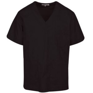 Μπλούζα ιατρικής με V μπροστά σε μαύρο